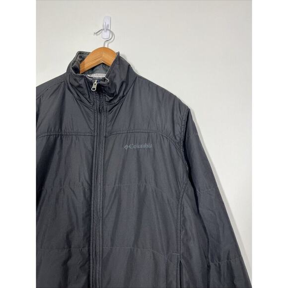 Columbia Jacket Mens Interchange Full Zip Omni-Shield Sz L Black Lightweight - Picture 3 of 13